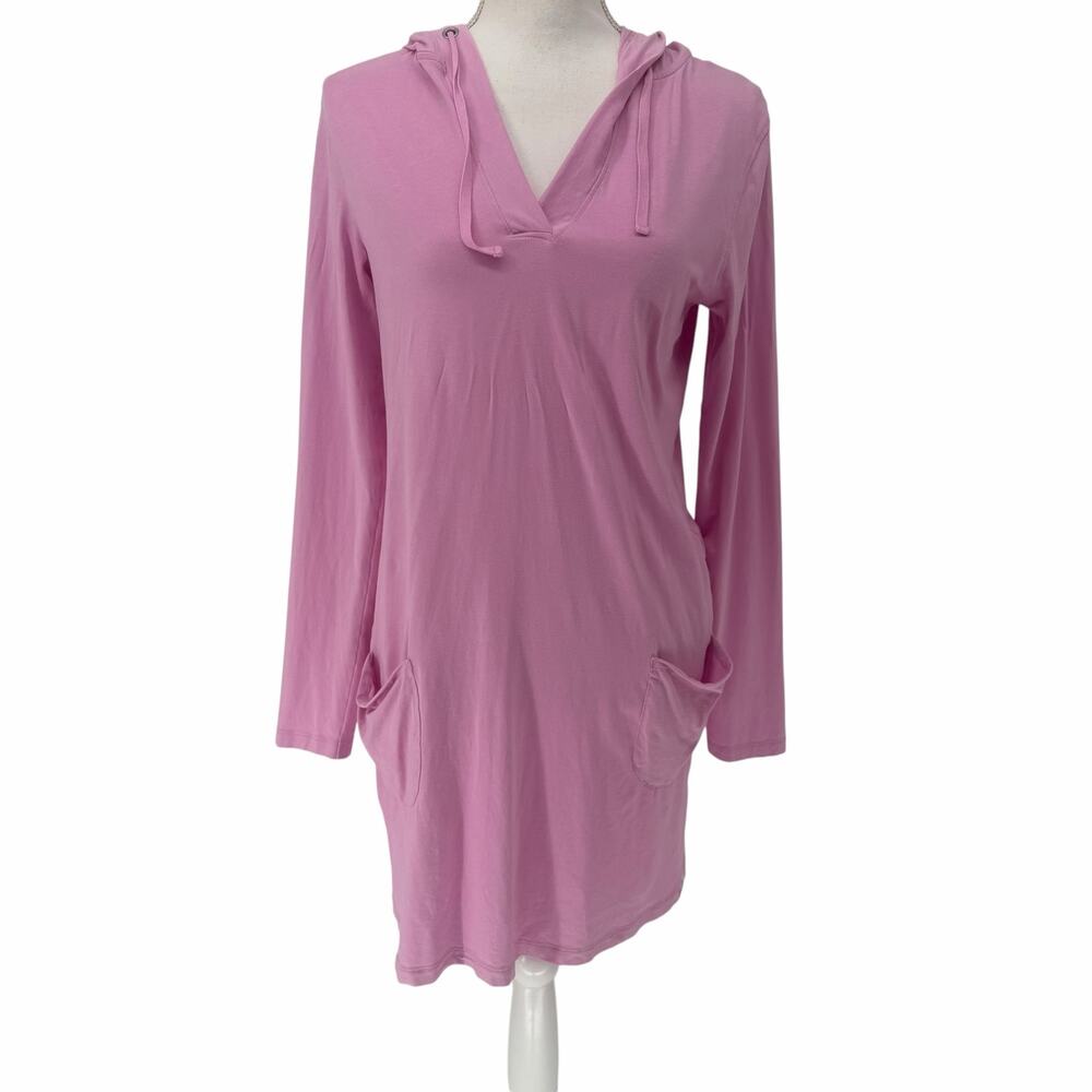 Coolibar Light Pink Catalina UVF 50 Hooded Cover-Up Swim Dress Sz Small